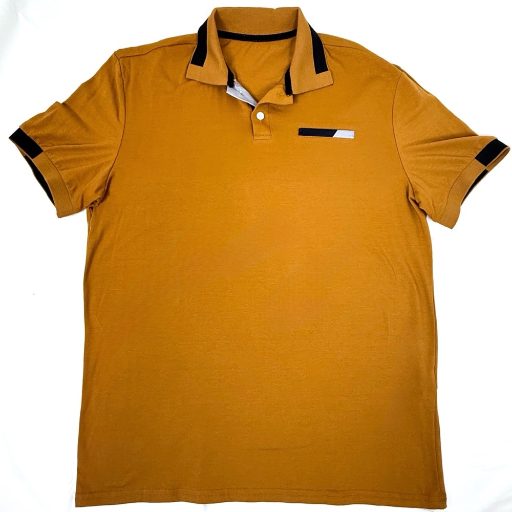 Men's Amber Polo Shirt with Black Trim-XL